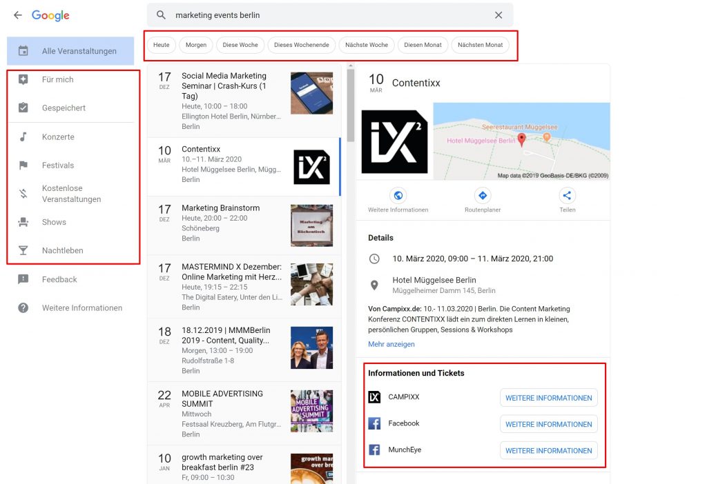 Google Events Markup