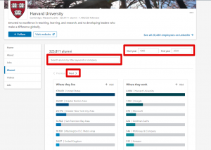 LinkedIn Alumni Tool Screenshot