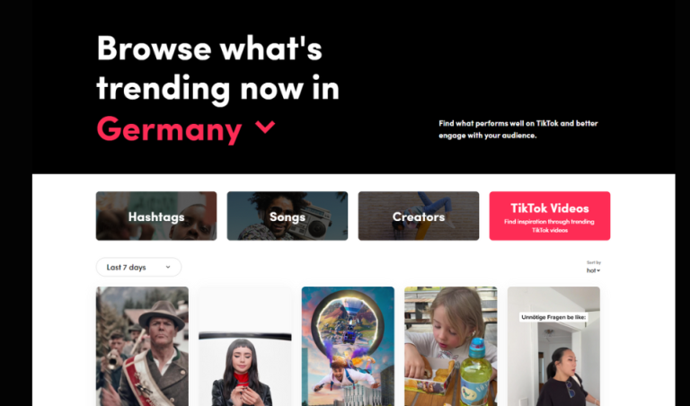 TikTok Creative Center Screenshot
