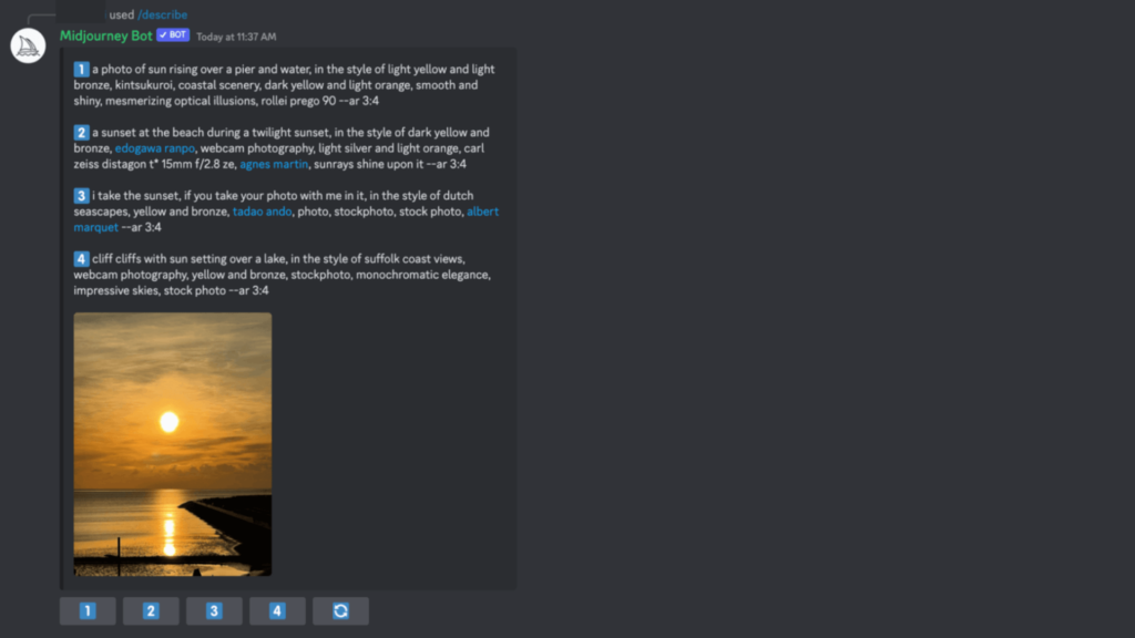 Produktiver mit Midjourney arbeiten – describe-Prompt