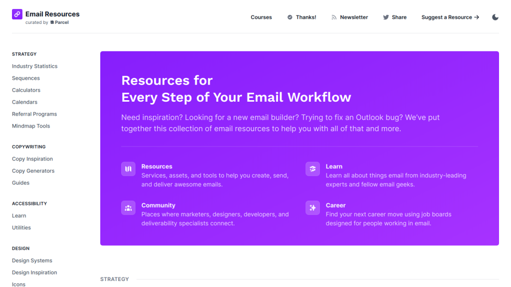 Email Resources Screenshot