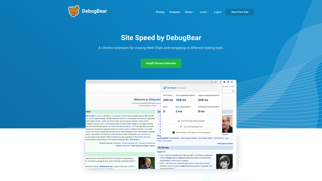 Site Speed by DebugBear Screenshot