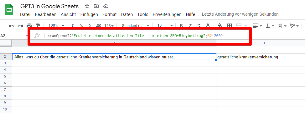 Schritt 1: Öffnen von Google Tabellen