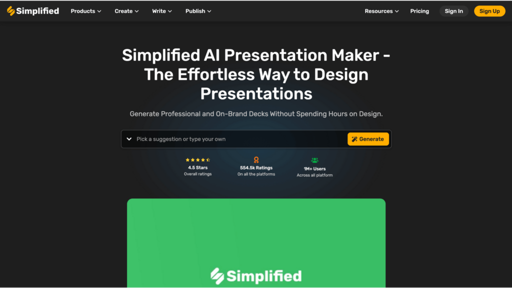 Simplified AI Presentation Maker