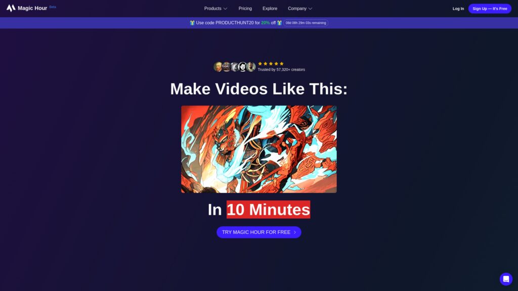 Magic Hour für KI-Videos Screenshot