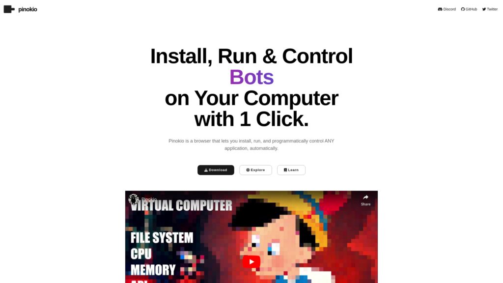 Pinokio Computer Screenshot