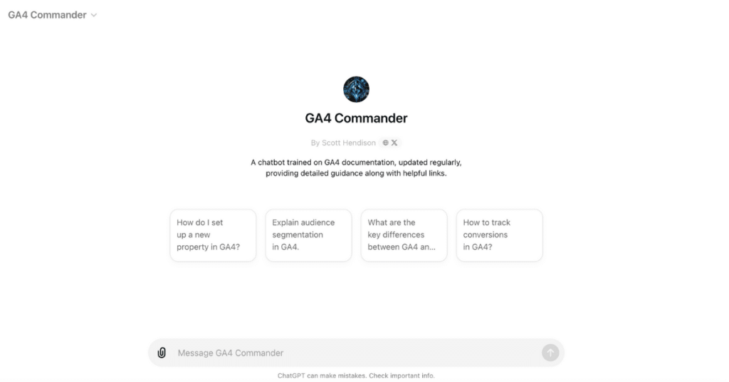 GA4 Commander für hilfreiche Tipps und Links