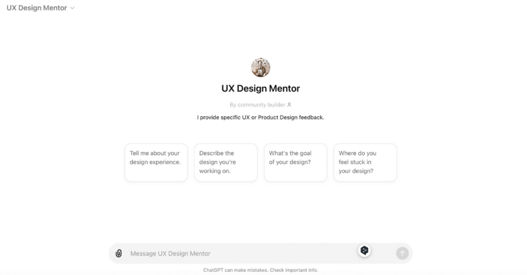 UX Design Mentor für Feedback zu eigenen UX Projekten