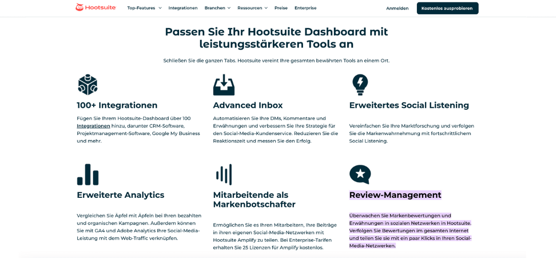 Review Management bei Hootsuite