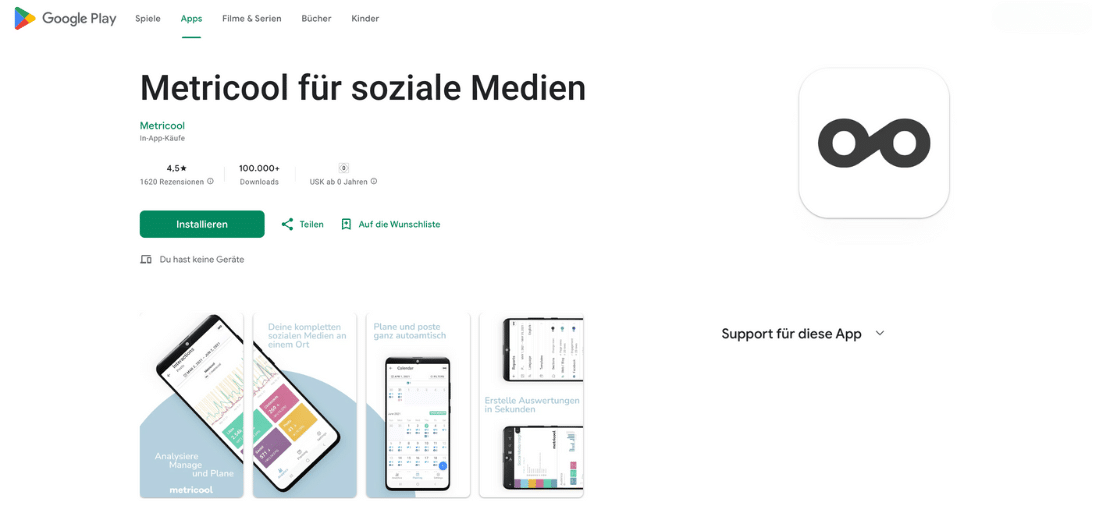 App von metricool