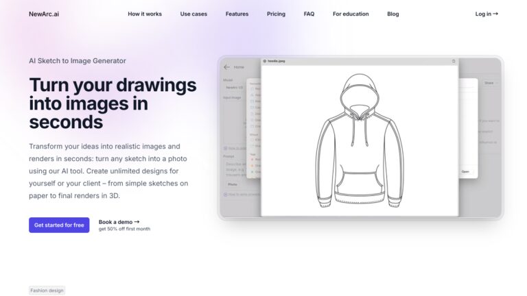 NewArc.ai: Verwandle deine Skizzen in realistische Bilder und 3D-Renderings Screenshot