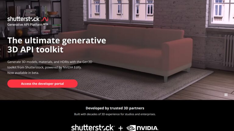 Shutterstock Generative 3D API – Erstelle schnell beeindruckende 3D-Modelle mit KI Screenshot