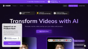 Vozo AI Video Translator: Übersetze Videos präzise in über 30 Sprachen Screenshot
