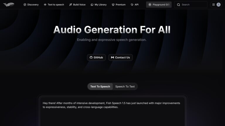 Fish Audio: Deine Stimme für Text-to-Speech und Voice Cloning nutzen Screenshot