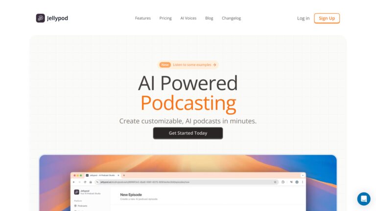 Jellypod: Optimiere deine Podcast-Erstellung mit AI-Unterstützung Screenshot