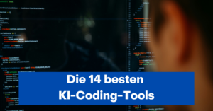 Artikelbild mit Code-Editor im Hintergrund und einer blauen Überschrift.