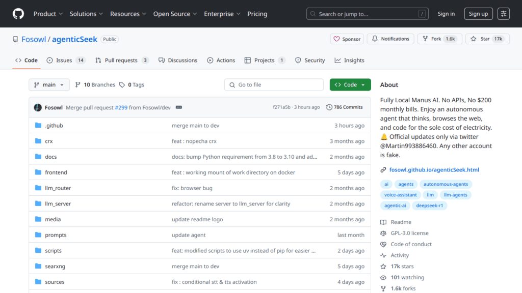 AgenticSeek: Schütze deine Daten lokal Screenshot