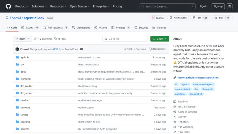 AgenticSeek: Schütze deine Daten lokal Screenshot