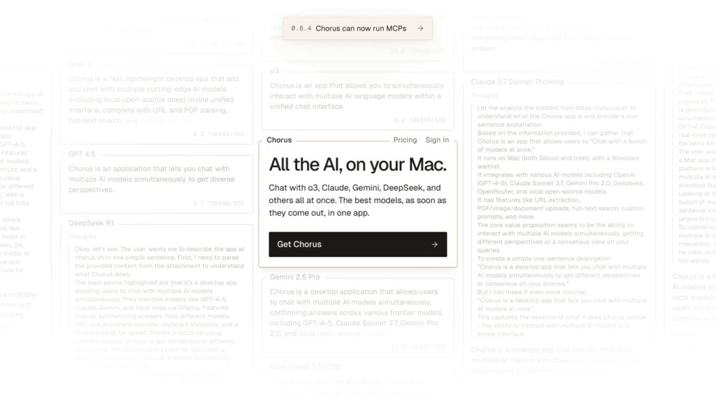 Chorus: Interagiere effizient mit KI-Modellen Screenshot