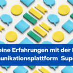 Bunte Symbole mit Textfeld zu Superchat-Erfahrungen.