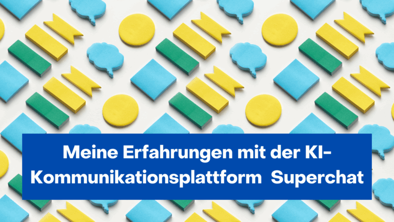 Bunte Symbole mit Textfeld zu Superchat-Erfahrungen.